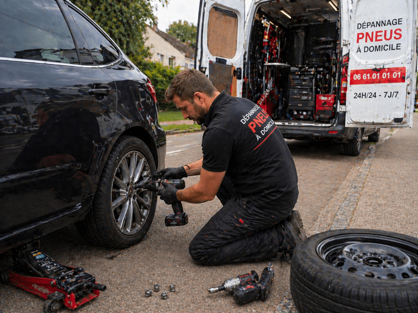 Remplacement pneu à domicile