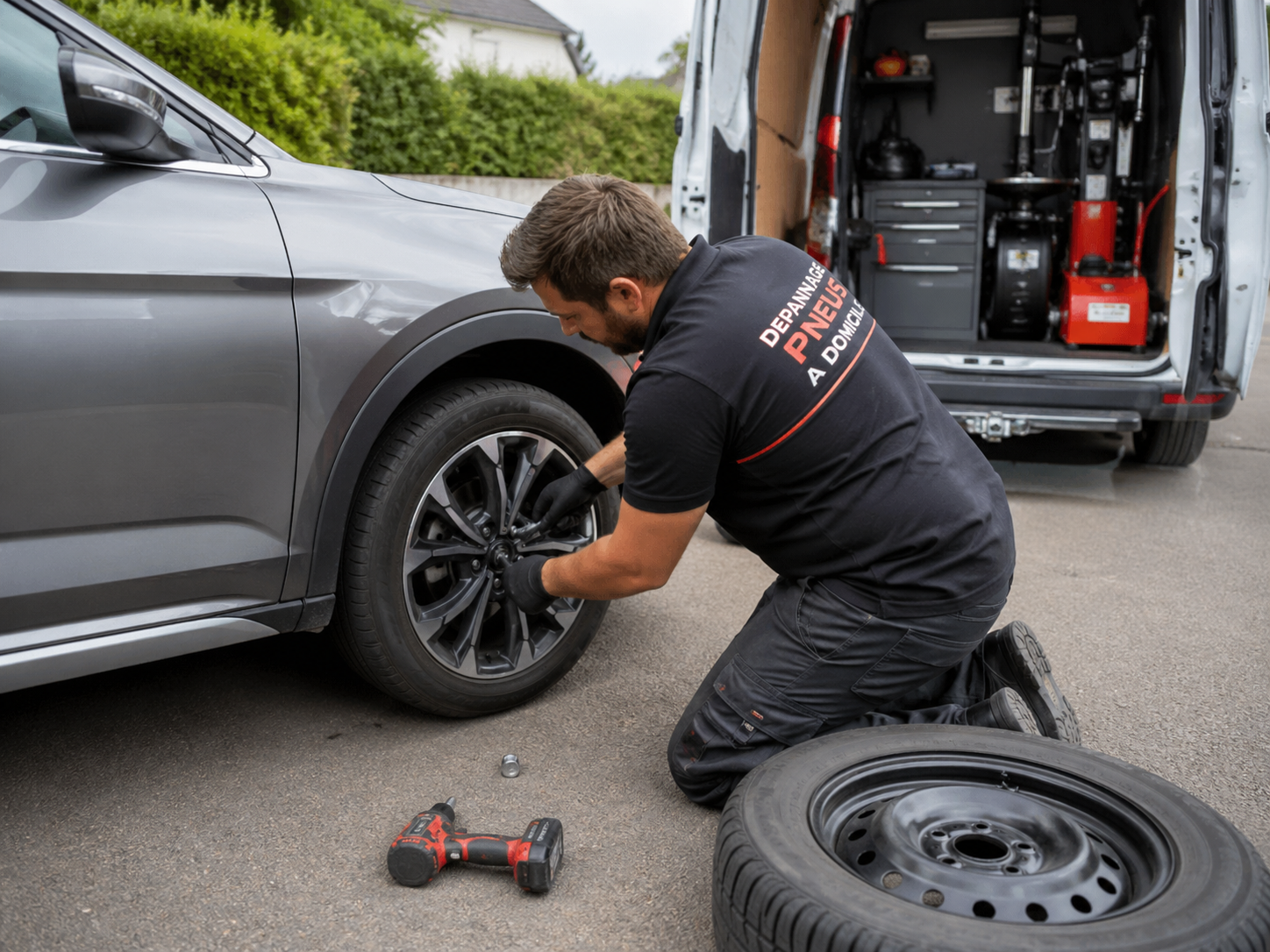 Remplacement pneu à domicile