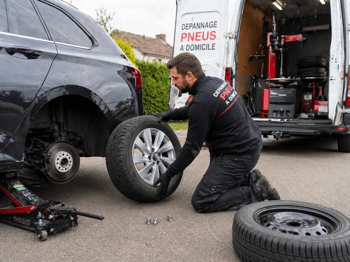 Remplacement pneu à domicile